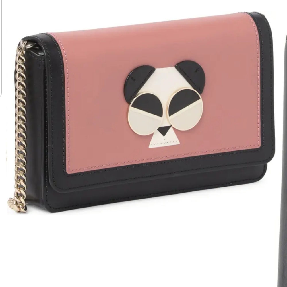 Kate Spade gentle panda chain crossbody wallet